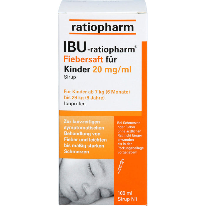 IBU-ratiopharm Fiebersaft für Kinder 2 % Sirup, 100 ml Lösung