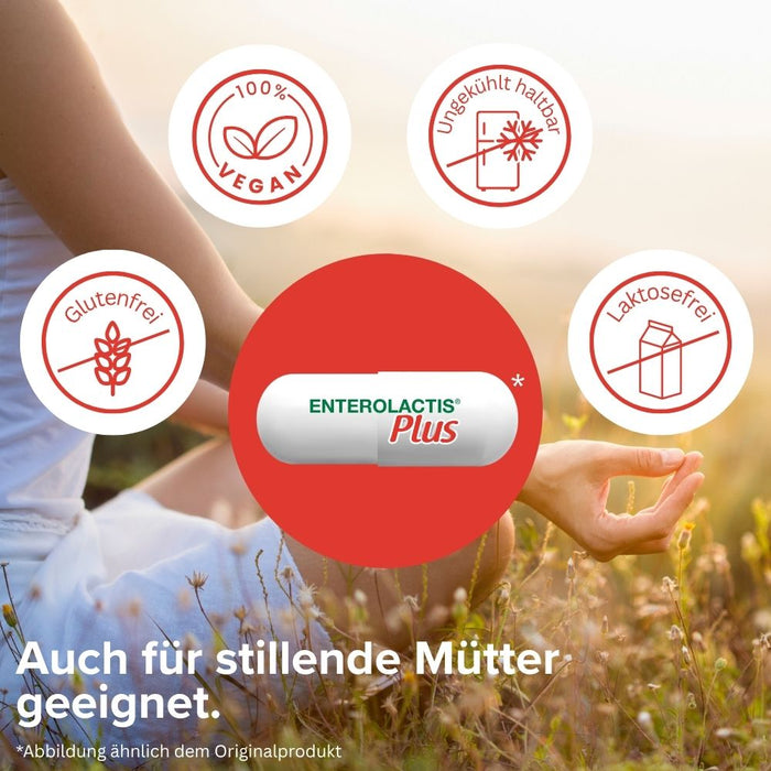 Enterolactis Plus - natürliche Versorgung der Darmflora und des Darmmikrobioms mit L. Casei DG - 24 Mrd. lebende Zellen pro Kapsel - laktosefrei & glutenfrei, 30 pc Capsules