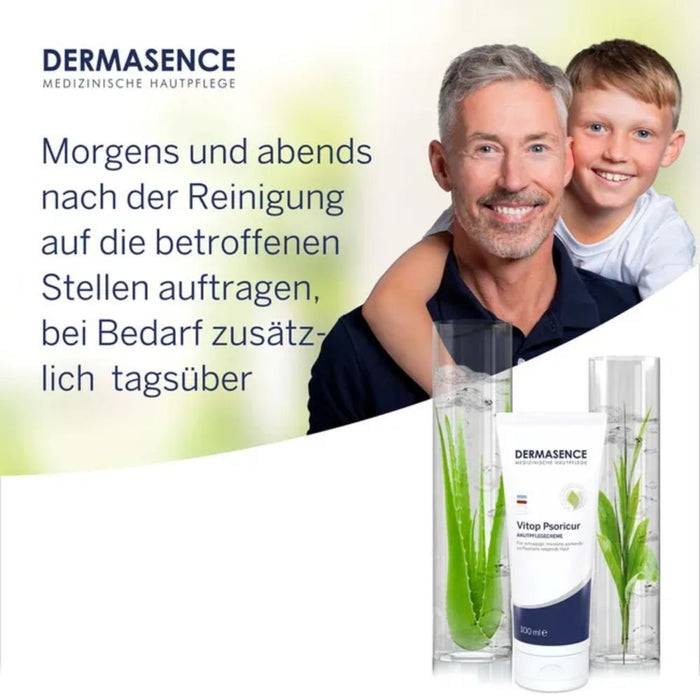 DERMASENCE Vitop Psoric Akutpflegecreme für schuppige, trockene, juckende zu Psoriasis neigende Haut, 100 ml Creme