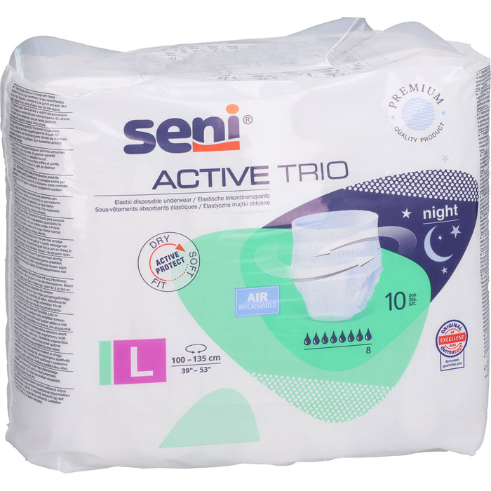 Seni Active Trio elastische Inkontinenzpants Gr.L, 10 St. Pants
