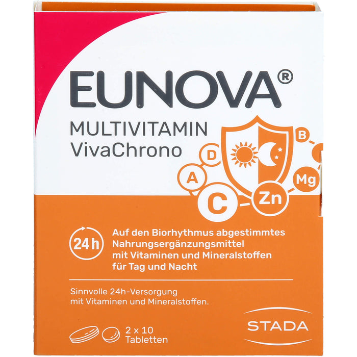 EUNOVA VivaChrono Tabletten 24-Stunden-Versorgung mit ausgewählten Vitaminen und Mineralstoffen, 10 St. Tagesportionen