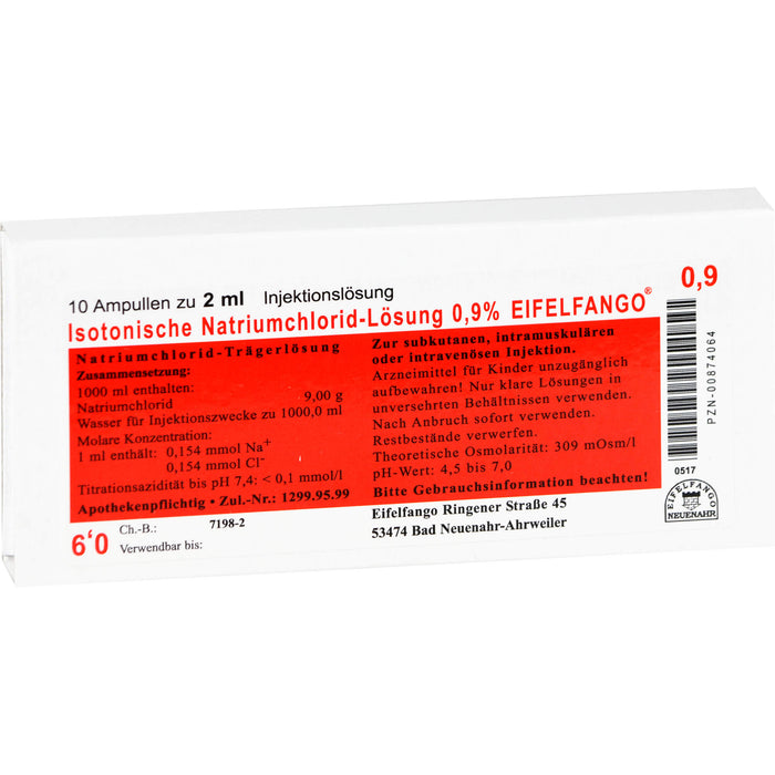 EIFELFANGO Isotonische Natriumchlorid-Lösung 0,9 %, 10 pcs. Ampoules