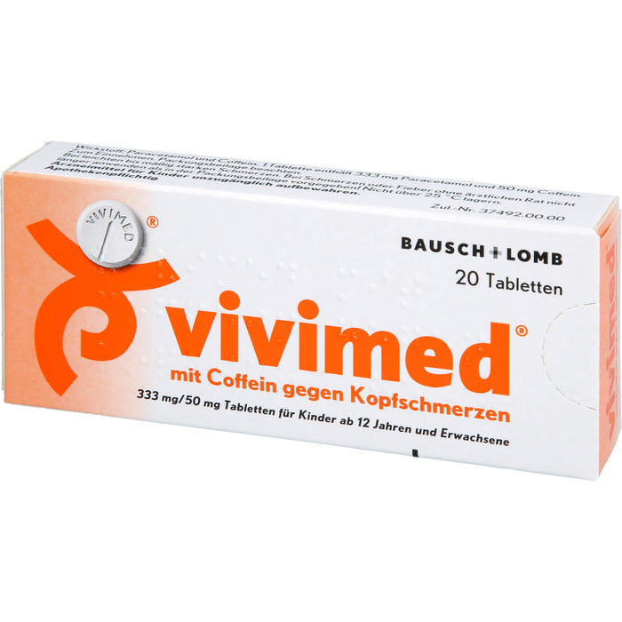 vivimed mit Coffein gegen Kopfschmerzen Tabletten, 20 pc Tablettes