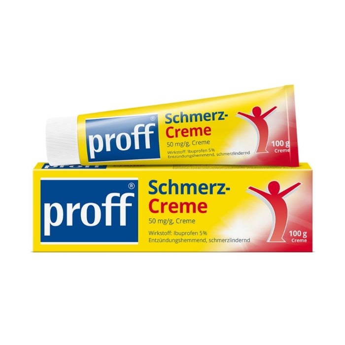 proff Schmerzcreme mit Ibuprofen – zur äußerlichen Behandlung von Muskel-, Gelenk- und Rückenschmerzen bei rheumatischen Erkrankungen oder nach Sport- und Unfallverletzungen, 100 g Creme