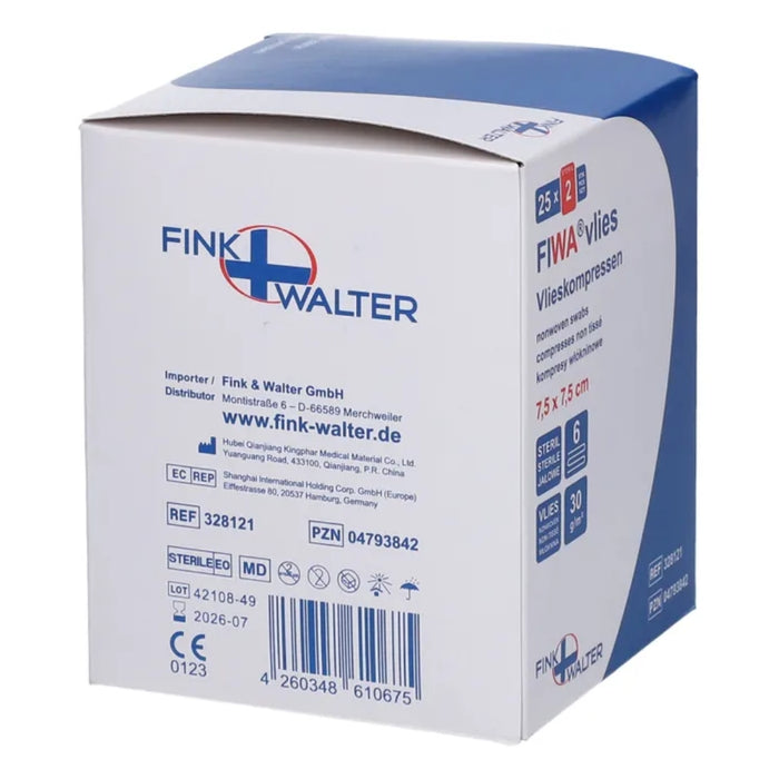 FIWA Vlieskompressen 7,5  x 7,5 cm steril, 50 pcs. Compresses
