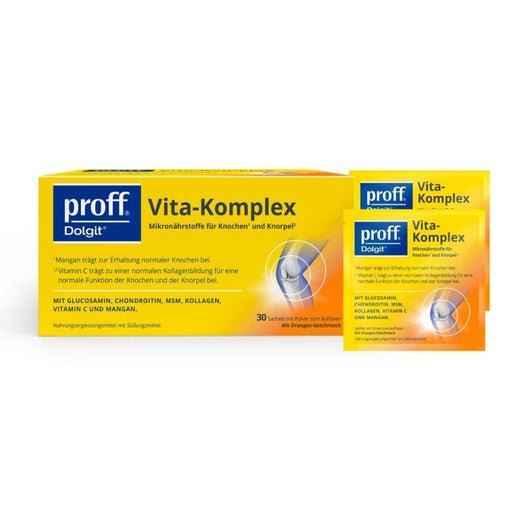 Proff Dolgit Vita-Komplex Pulver für Knochen und Knorpel mit Orangen-Geschmack, 30 St. Beutel