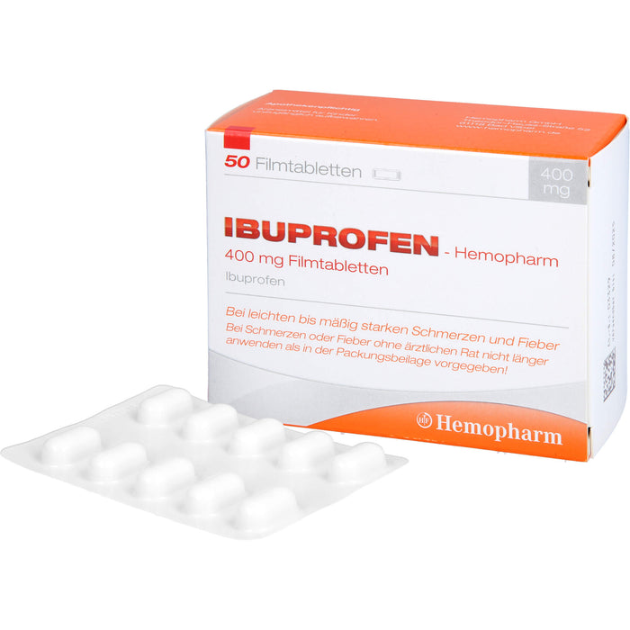 Ibuprofen-Hemopharm 400 mg Filmtabletten, 50 pc Tablettes