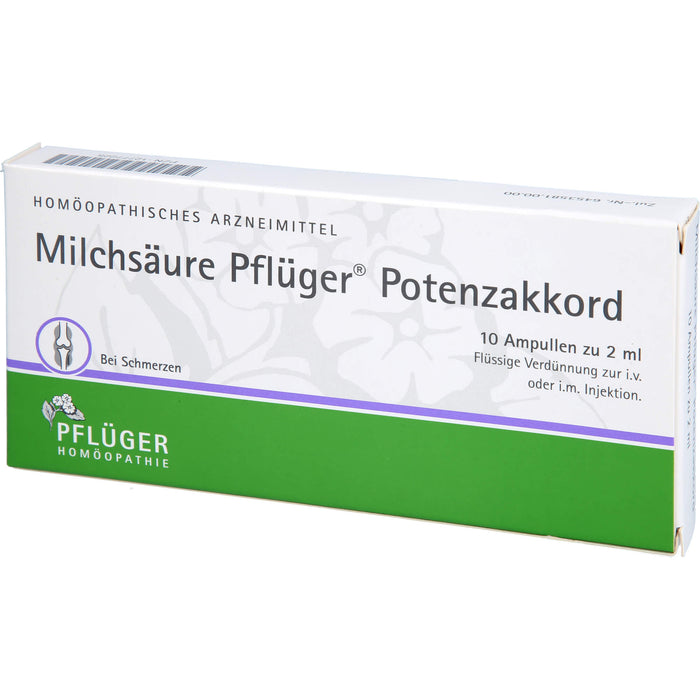 Milchsäure Pflüger Potenzakkord, 10 pc Ampoules