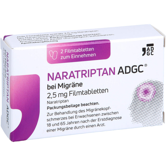 ADGC Naratriptan bei Migräne 2,5 mg Filmtabletten, 2 pc Tablettes