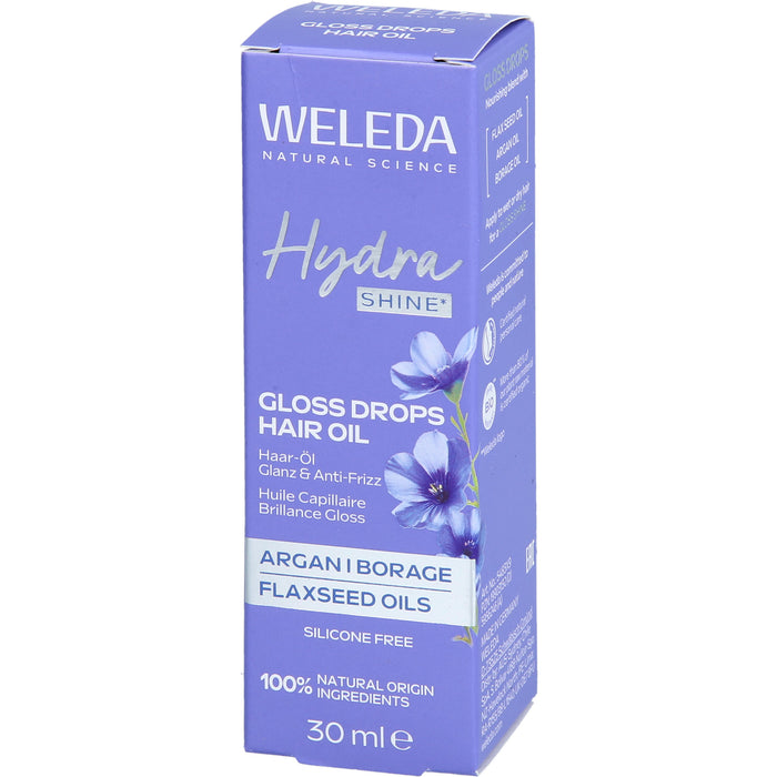 WELEDA Hydra Shine Gloss Drops Haar-Öl für Glanz und Geschmeidigkeit, 30 ml Oil