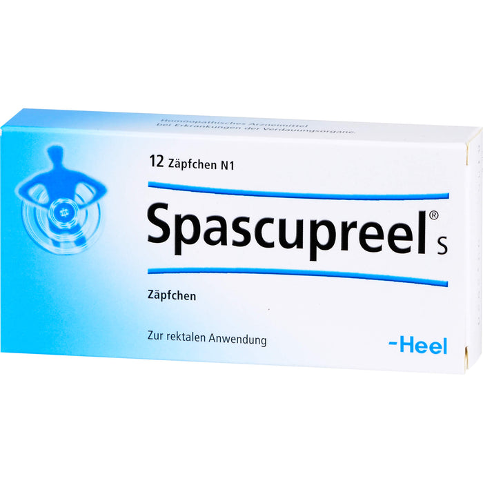 Spascupreel  S, Zäpfchen für Erwachsene und Kinder ab 6 Jahren, 12 St. Zäpfchen