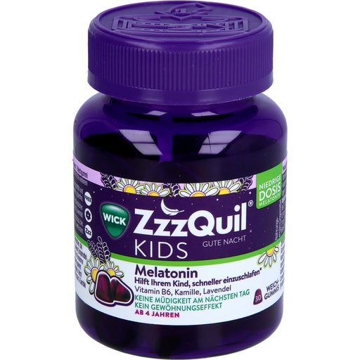 WICK ZzzQuil Gute Nacht Kids Weichgummis mit Melatonin, 30 St. Gummibären
