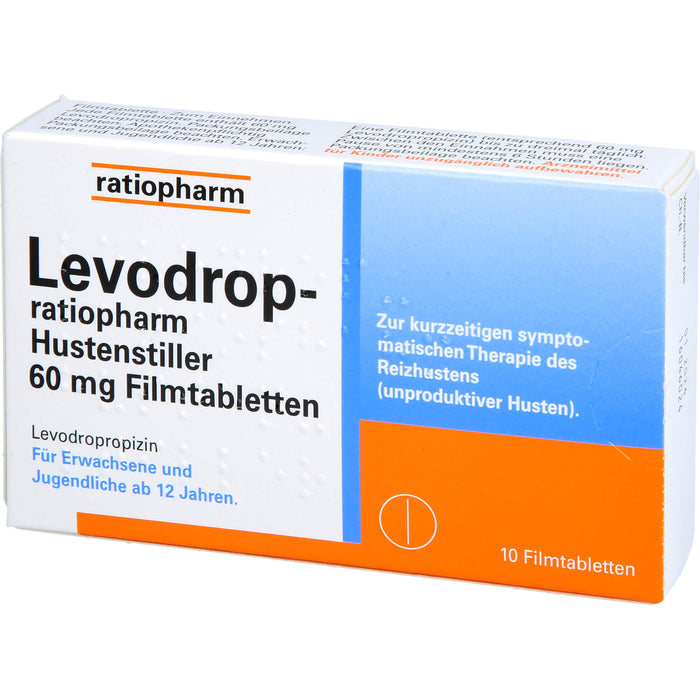 Levodrop-ratiopharm Hustenstiller 60 mg Filmtabletten, 10 pcs. Tablets