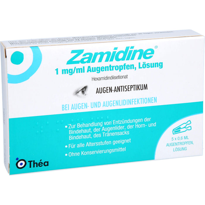Zamidine 1 mg/ml Augentropfen bei Augen- und Augenlidinfektionen, 5 pc Récipients à dose unique