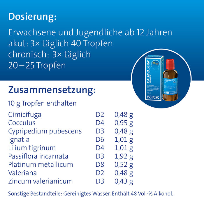 Calmvalera Tropfen bei nervösen Schlafstörungen und Unruhe, sowie Verstimmungszuständen, 100 ml Solution