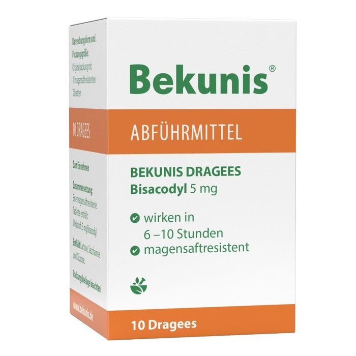 Bekunis Dragees Bisacodyl 5 mg Abführmittel, 10 pc Tablettes