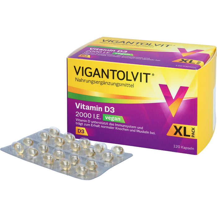Vigantolvit 2000 I.E. Vitamin D3 vegane Kapseln, 120 St. Kapseln