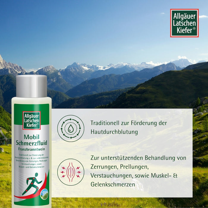 Allgäuer Latschenkiefer Mobil Schmerzfluid Franzbranntwein, 250 ml Solution