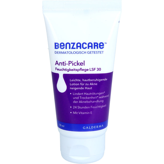 BENZACARE Anti-Pickel Feuchtigkeitspflege LSF 30, 50 ml Crème