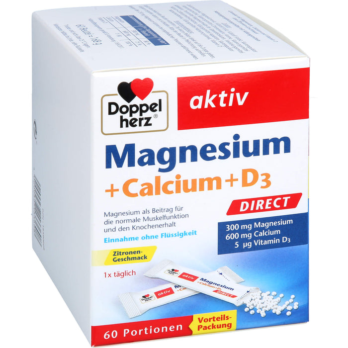 Doppelherz Magnesium + Calcium + D3 direct, 60 St PEL