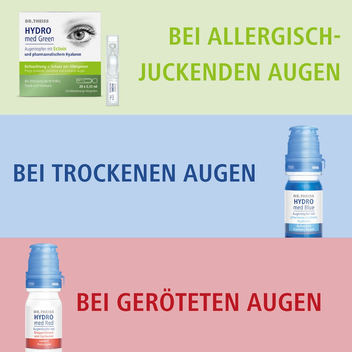 DR. THEISS Hydro med Green Augentropfen mit Ectoin zur Befeuchtung, 20 St. Einzeldosispipetten