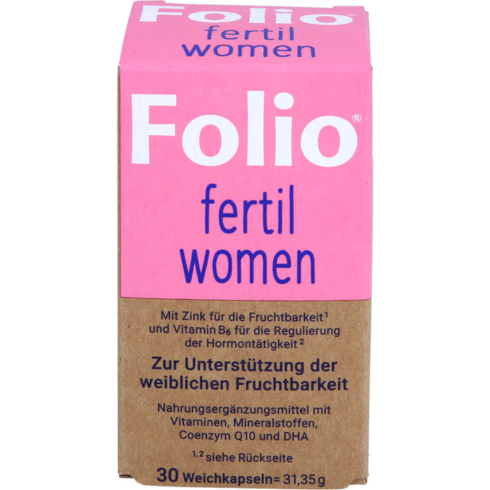Folio fertil women Weichkapseln zur Unterstützung der weiblichen Fruchtbarkeit, 30 St. Kapseln