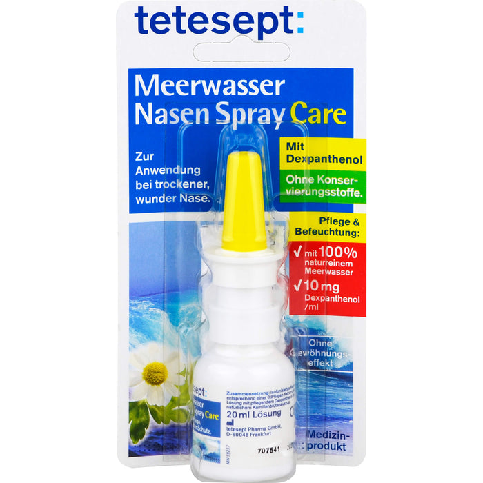Tetesept Meerwasser Nasenspray care bei trockener, wunder Nase, 20 ml Lösung