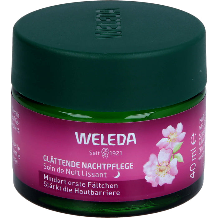 WELEDA glättende Nachtpflege Wildrose & Weißer Tee stärkt die Hautbarriere, mindert erste Fältchen, 40 ml Crème