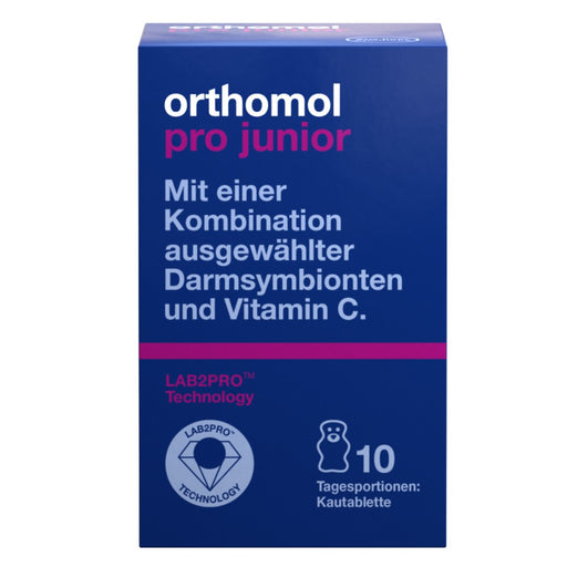 Orthomol Pro junior - enthält eine Kombination ausgewählter Darmsymbionten und Vitamin C, 10 St. Tagesportionen