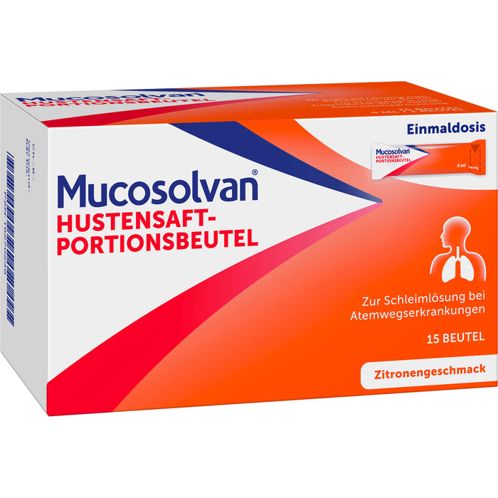 Mucosolvan Hustensaft 30 mg/5 ml zur Schleimlösung mit Zitronengeschmack, 15 pcs. Sachets