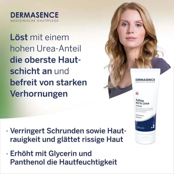 DERMSENCE Adtop 40% Urea Oleogel bei schuppiger und stark verhornter Haut, 100 ml Cream