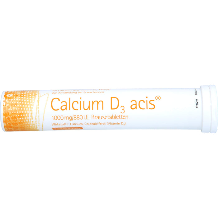 Acis Calcium D3 1000 mg/880 I.E. Brausetabletten mit Orangengeschmack, 20 pcs. Tablets