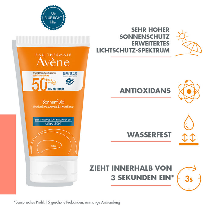 Avène Sonnenfluid SPF 50+ ultra leicht für empfindliche Haut, 50 ml Creme