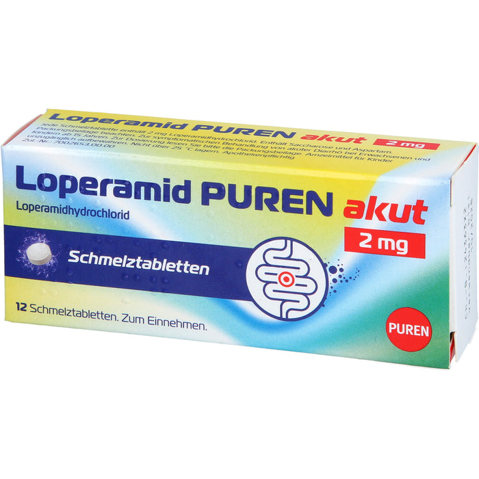 Loperamid PUREN akut 2 mg Schmelztabletten, 12 St. Tabletten