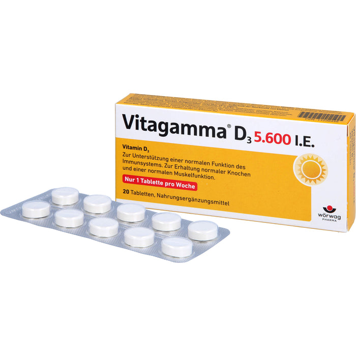 Vitagamma D3 5,600 I.E.Vitamin D3 NEM, 20 St TAB