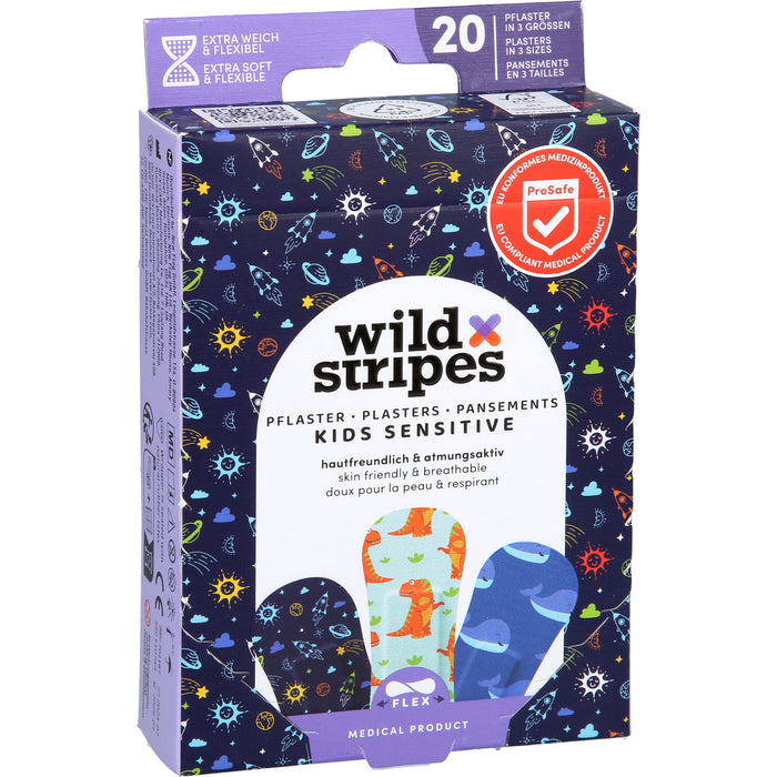 Wild Stripes Kids Sensitive Pflaster Space hautfreundlich und atmungsaktiv, 20 pc Pansement