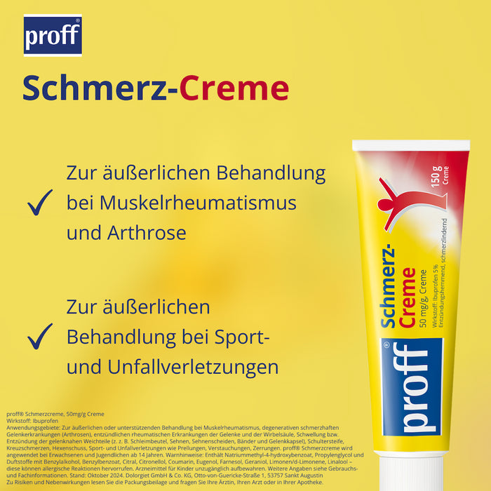proff Schmerzcreme schmerzlindernd, entzündungshemmend, 150 g Cream