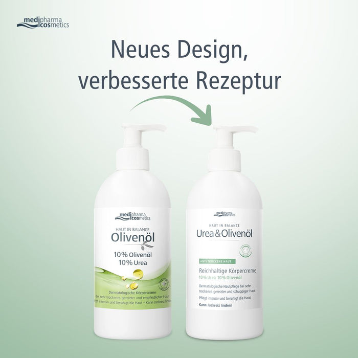 medipharma cosmetics Haut in Balance Urea & Olivenöl reichhaltige Körpercreme, 500 ml Creme