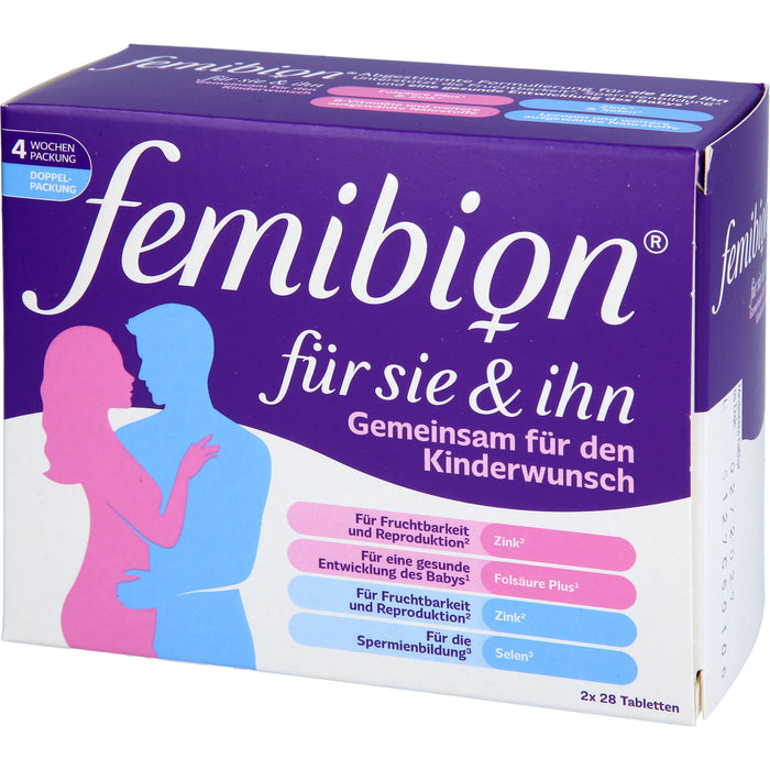 Femibion für Sie & Ihn Tabletten zur Unterstützung bei Kinderwunsch, 56 pcs. Tablets