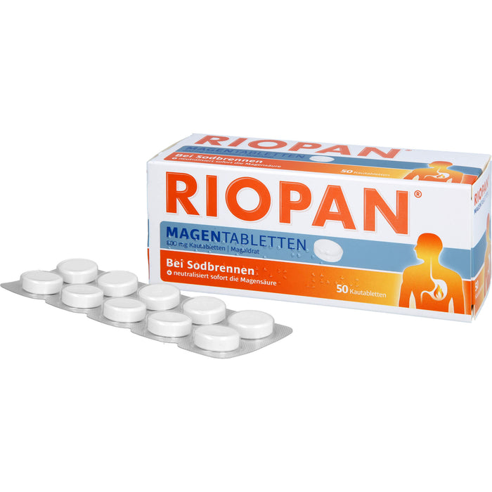 RIOPAN Magentabletten bei Sodbrennen Kautabletten, 50 pc Tablettes