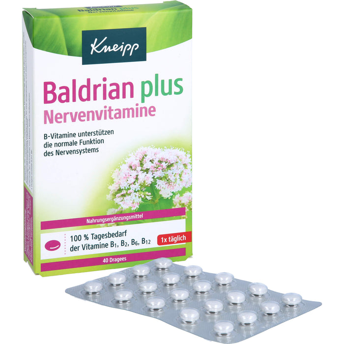 Kneipp Baldrian plus Nervenvitamine Dragees, 40 pc Tablettes