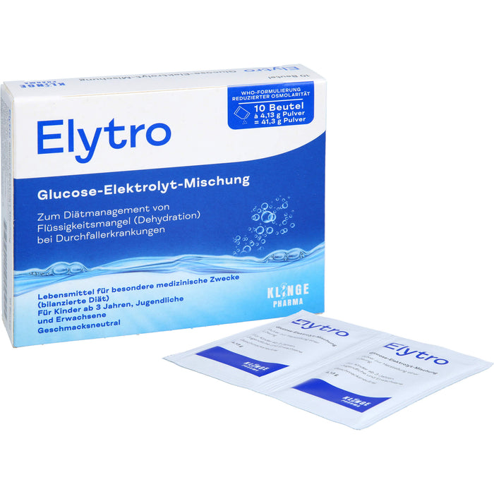 Elytro Glucose-Elektrolyt-Mischung bei Durchfallerkrankungen geschmacksneutral, 10 pcs. Sachets