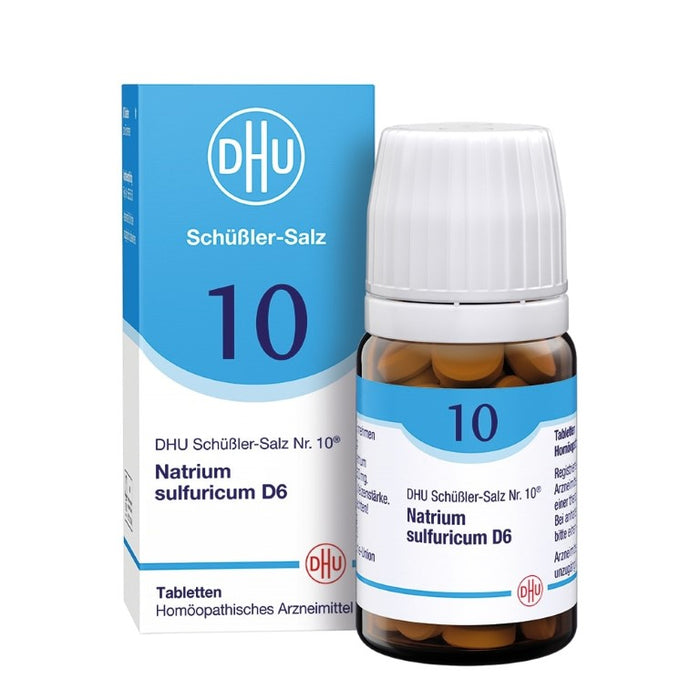 DHU Schüßler-Salz Nr. 10 Natrium sulfuricum D6 – Das Mineralsalz der inneren Reinigung – das Original – umweltfreundlich im Arzneiglas, 80 St. Tabletten