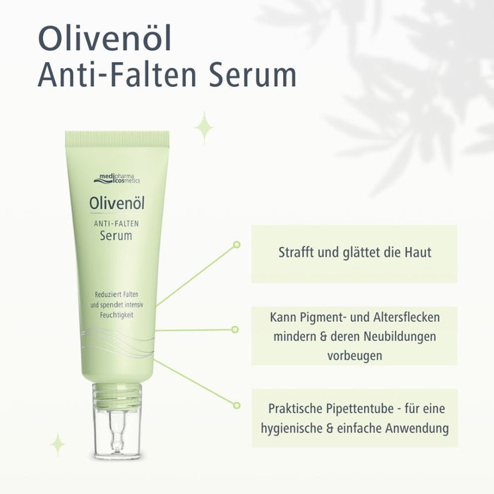 Medipharma Cosmetics Olivenöl Anti-Falten Serum reduziert Falten und spendet intensiv Feuchtigkeit, 30 ml Lösung