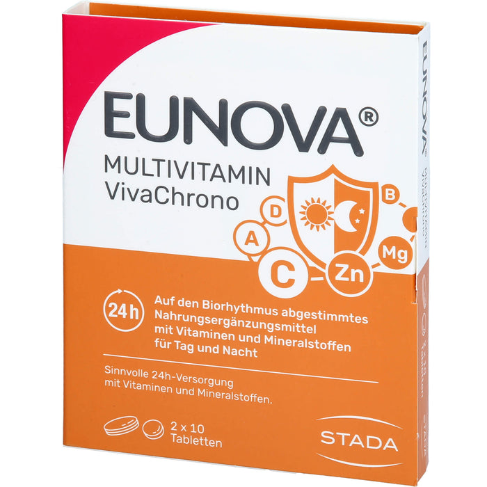 EUNOVA VivaChrono Tabletten 24-Stunden-Versorgung mit ausgewählten Vitaminen und Mineralstoffen, 10 St. Tagesportionen