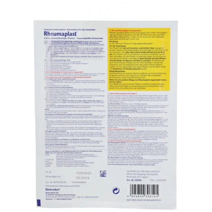 Rheumaplast 4,8mg Wirkstoffhaltiges Pflaster, 2 pcs. Patch
