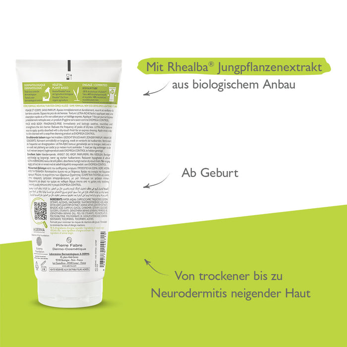 A-DERMA EXOMEGA Control Balsam, 200 ml Baume