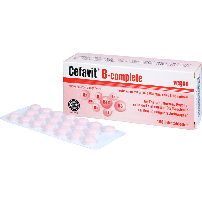 Cefavit B-complete Filmtabletten für Energie, Nerven, Psyche, geistige Leistung und Stoffwechsel, 100 pcs. Tablets