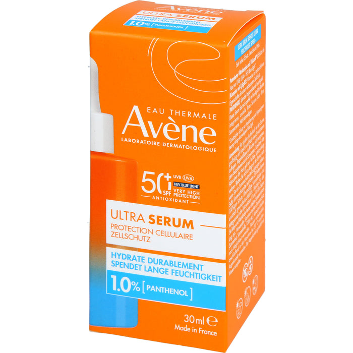 Avène Ultra Serum Feuchtigkeit LSF 50+ schützt vor UVB, UVA + HEV Blue Light Filter spendet Feuchtigkeit, 30 ml Lösung