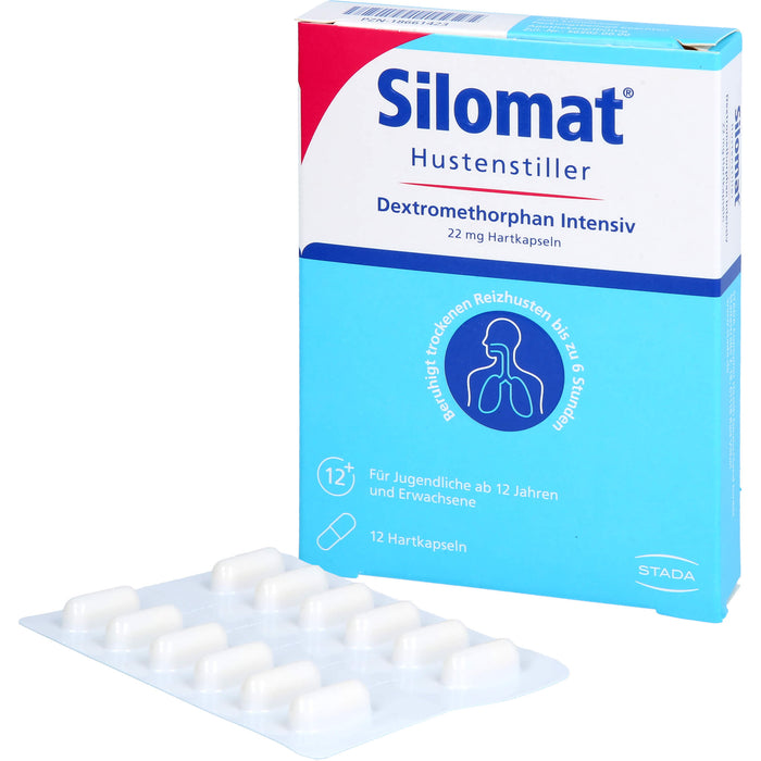 Silomat Hustenstiller Dextromethorphan Intensiv 22 mg Hartkapseln gegen Reizhusten, 12 pcs. Capsules